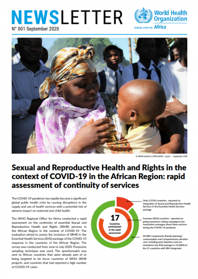 Sexual And Reproductive Health And Rights Newsletter First Issue September 2020 Who